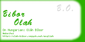 bibor olah business card